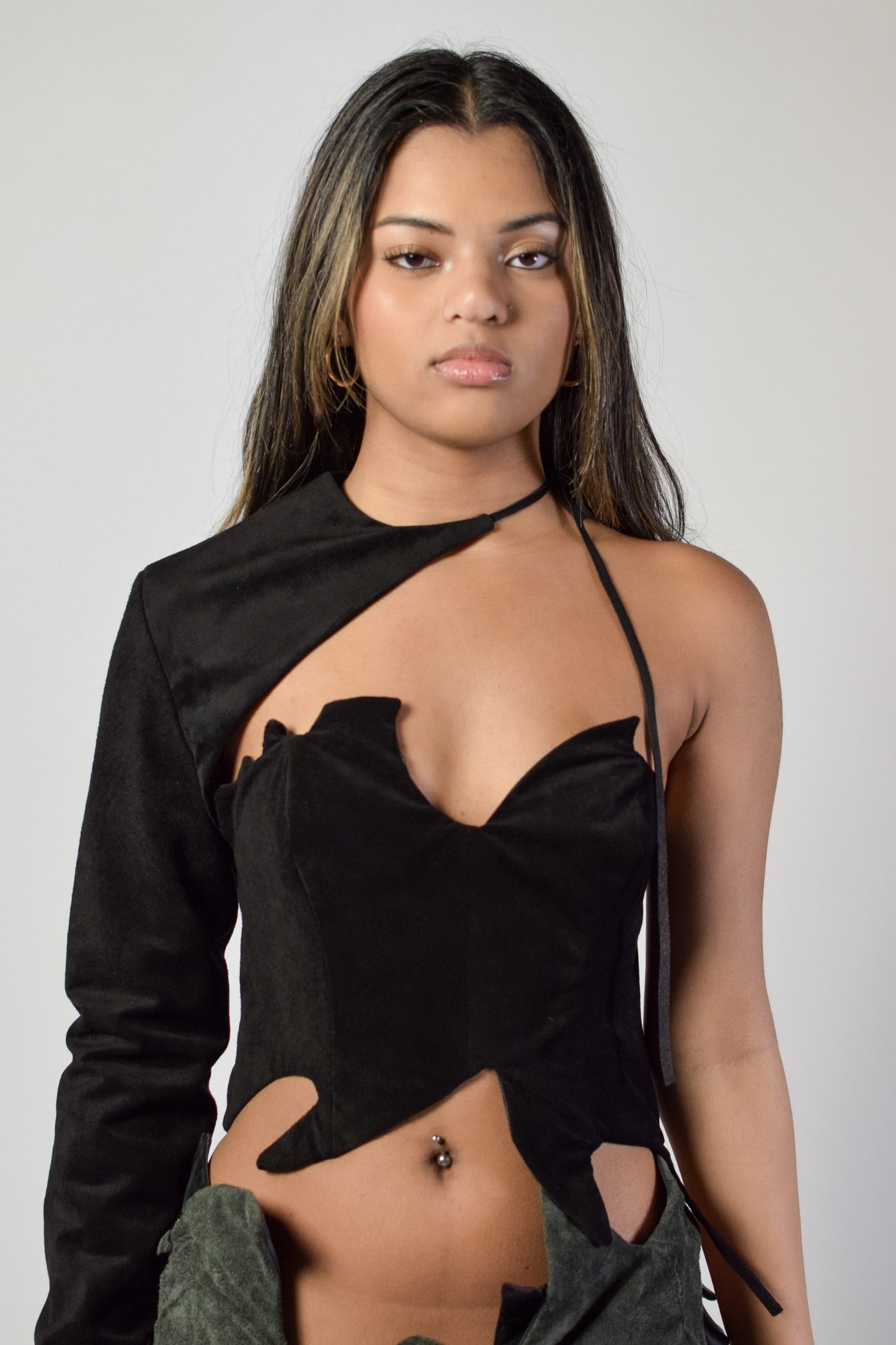 Leather top 
Black strapless top